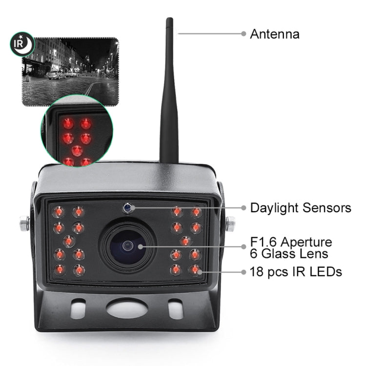 PZ710-W 7 inch Car Digital Wireless Rear-view Split-screen Monitor Dual Record, PZ710-W Dual Record