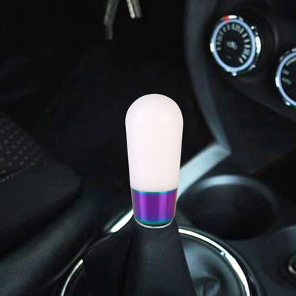 Universal Car Small Ellipsoid Resin + Carbon Fiber Metal Gear Shift Knob, Small Ellipsoid (Black), Small Ellipsoid (White)
