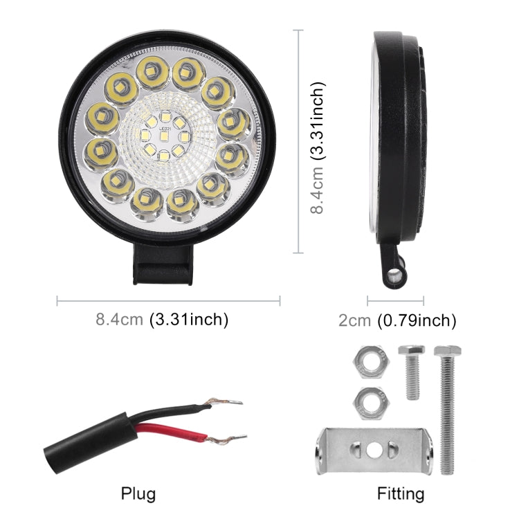 Car Round Work Light with 21LEDs SMD-2835 Lamp Beads, Round 21 2835 Lamp Beads