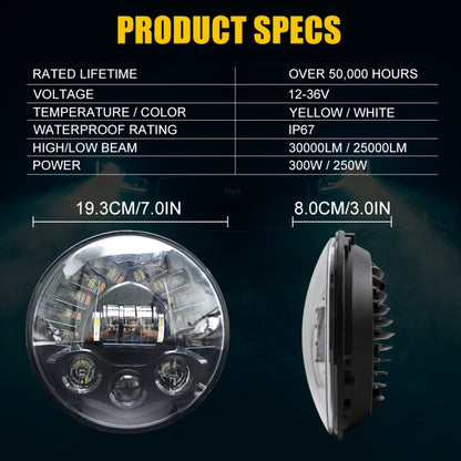 7 inch Car Matrix Gradient LED Headlight Lamps for Jeep Wrangler, 7 inch Matrix