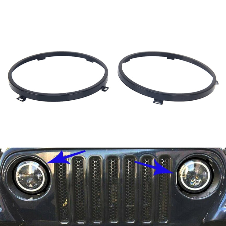 1 Pair 7 inch Headlight Metal Outside Bracket for Jeep Wrangler JK 2007-2017, Metal Outside