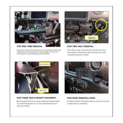 Car Multifunctional Carbon Fiber Texture Water Cup Holder Mobile Phone Bracket for Jeep Wrangler TJ, For Jeep Wrangler TJ