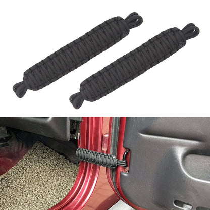Pair Car Door Limit Braided Rope Strap for Jeep Wrangler, Short (Red), Short (Black)