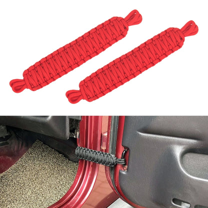 Pair Car Door Limit Braided Rope Strap for Jeep Wrangler, Short (Red), Short (Black)