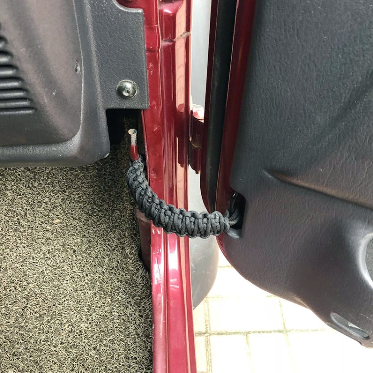 Pair Car Door Limit Braided Rope Strap for Jeep Wrangler, Short (Red), Short (Black)