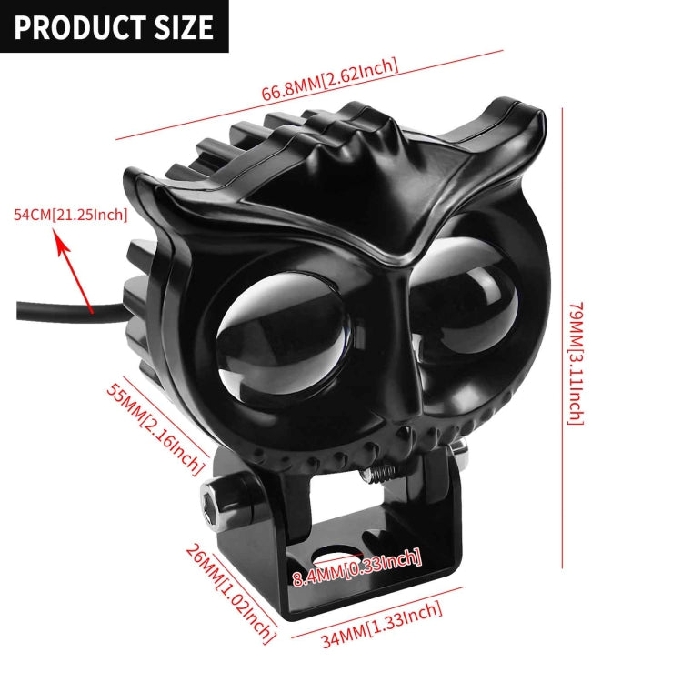 CS-1584A1 External Waterproof Double Lamp Bead LED Headlight Owl Bracket Type, CS-1584A1