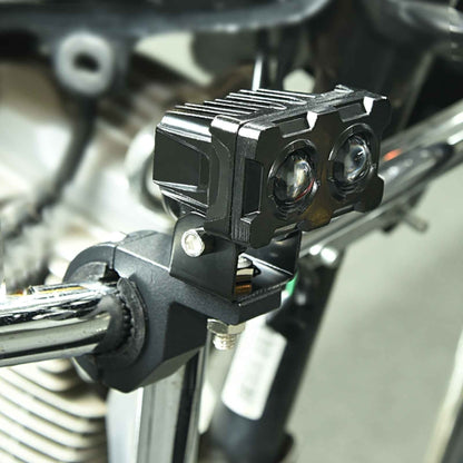 ZH-1583A1 External Waterproof Double Lamp Bead LED Headlight Square Dragon Button Type, ZH-1583A1