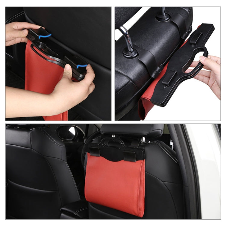 Car Multi-functional Hanging Front Trash Can with LED Light, 28 x 18cm, 28 x 18cm (Brown), 28 x 18cm (Wine Red), 28 x 18cm (Beige), 28 x 18cm (Coffee), 28 x 18cm (Black)