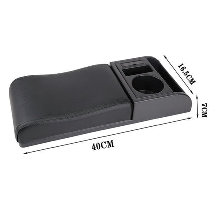Car Multi-functional Dual USB Armrest Box Booster Pad, Microfiber Leather Curved Type, Microfiber Curved Type (Black), Microfiber Curved Type (Black Red), Microfiber Curved Type (Black White)