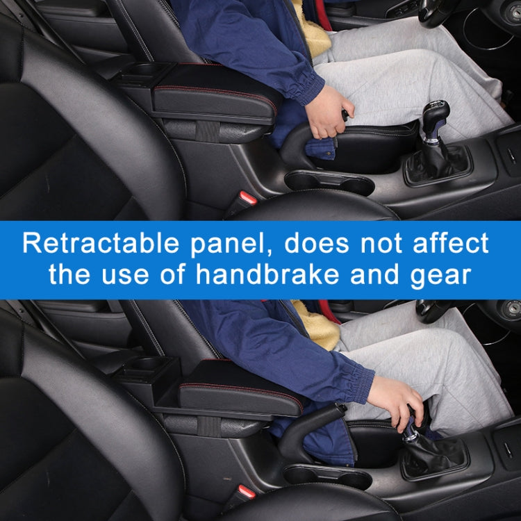 Car Multi-functional Dual USB Armrest Box Booster Pad, Microfiber Leather Curved Type, Microfiber Curved Type (Black White), Microfiber Curved Type (Black), Microfiber Curved Type (Black Red)