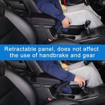 Car Multi-functional Dual USB Armrest Box Booster Pad, Microfiber Leather Curved Type, Microfiber Curved Type (Black), Microfiber Curved Type (Black Red), Microfiber Curved Type (Black White)