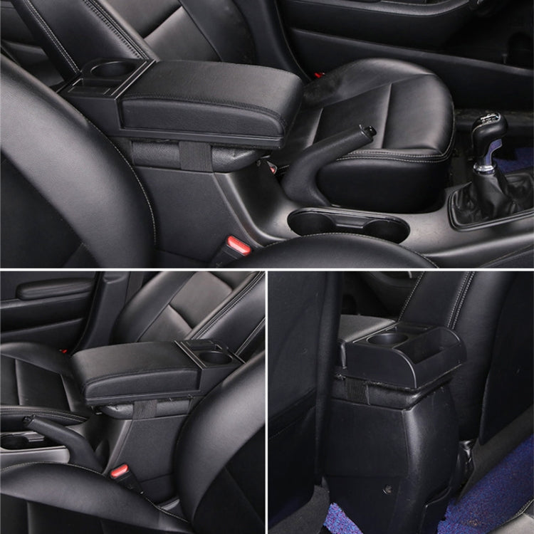 Car Multi-functional Dual USB Armrest Box Booster Pad, Microfiber Leather Straight Type, Microfiber Straight Type (Black), Microfiber Straight Type (Black Red), Microfiber Straight Type (Black White)