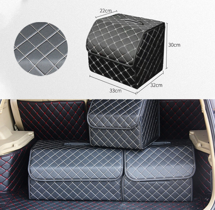 Car Trunk Foldable Storage Box, Checkered Small Size: 33 x 32 x 30cm, Checkered 33 x 32 x 30cm(Beige), Checkered 33 x 32 x 30cm(Black Red)