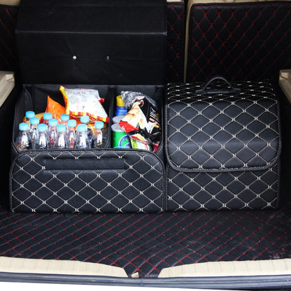 Car Trunk Foldable Storage Box, Checkered Small Size: 33 x 32 x 30cm, Checkered 33 x 32 x 30cm(Beige), Checkered 33 x 32 x 30cm(Black Red)