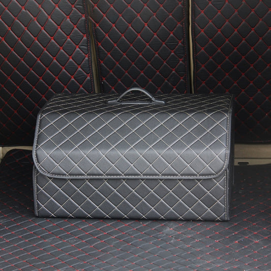 Car Trunk Foldable Storage Box, Checkered Large Size: 54 x 32 x 30cm, Checkered 54 x 32 x 30cm (Beige), Checkered 54 x 32 x 30cm (Black Red)