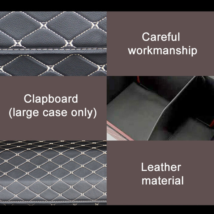 Car Trunk Foldable Storage Box, Rhombic Grid Small Size: 33 x 32 x 30cm, Rhombic 33 x 32 x 30cm (Wine Red), Rhombic 33 x 32 x 30cm (Beige), Rhombic 33 x 32 x 30cm (Coffee), Rhombic 33 x 32 x 30cm (Black Red), Rhombic 33 x 32 x 30cm (Black)