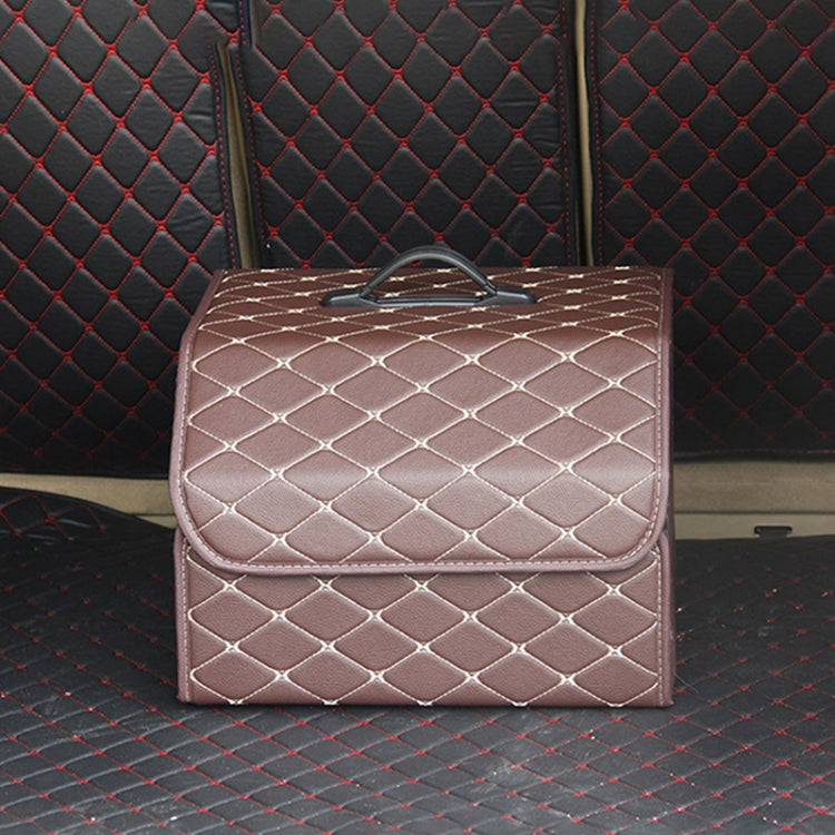 Car Trunk Foldable Storage Box, Rhombic Grid Middle Size: 40 x 32 x 30cm, Rhombic 40 x 32 x 30cm (Wine Red), Rhombic 40 x 32 x 30cm (Beige), Rhombic 40 x 32 x 30cm (Coffee), Rhombic 40 x 32 x 30cm (Black Red), Rhombic 40 x 32 x 30cm (Black)