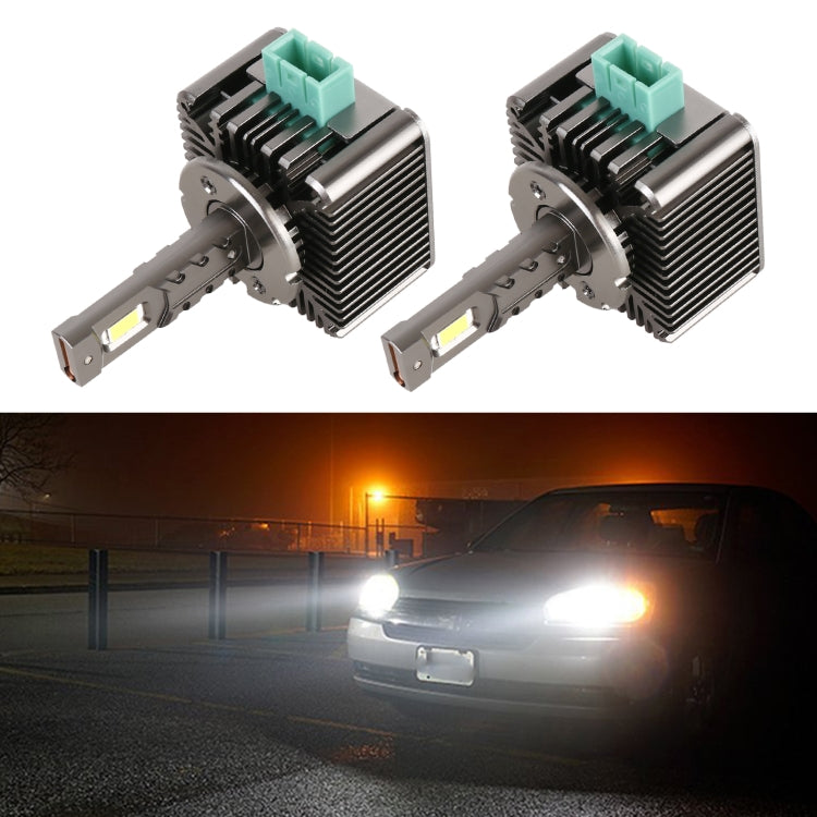 1 Pair D Series D3 Car HID Ballast to LED Headlight DC12V 35W 6000K 7000LM, 7040 Lamp Bead, D3