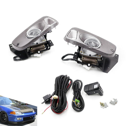 1 Pair Car Modified Front Fog Light for Honda Civic 1992-1995, For Honda Civic 1992-1995 (White Light), For Honda Civic 1992-1995 (Yellow Light)