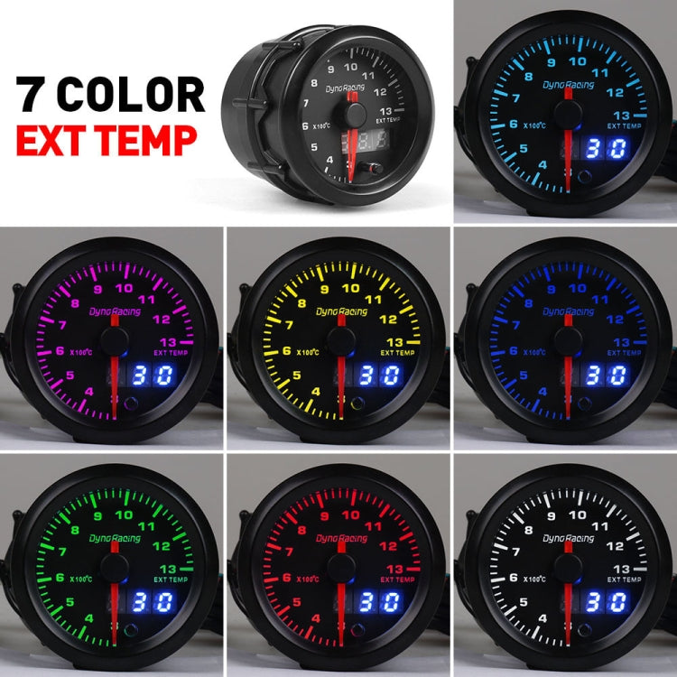 Car Universal 52mm Digital Display LED LCD Colorful Exhaust Temperature Gauge, Temperature Gauge