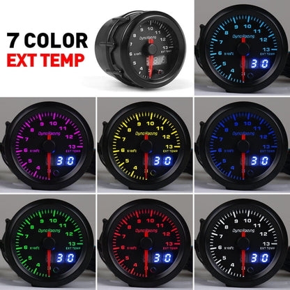 Car Universal 52mm Digital Display LED LCD Colorful Exhaust Temperature Gauge, Temperature Gauge