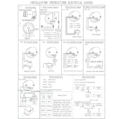 60mm Car Modified 0-3bar Turbocharged Instrument with Bracket, Turbocharged Instrument