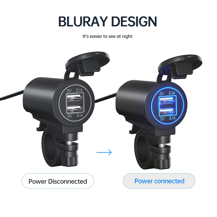 ZH-526I1 Car / Motorcycle 4.2A Dual USB Port Car Charger, ZH-526I1