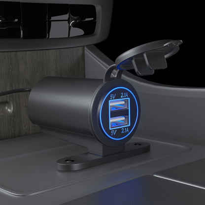 ZH-526I1 Car / Motorcycle 4.2A Dual USB Port Car Charger, ZH-526I1