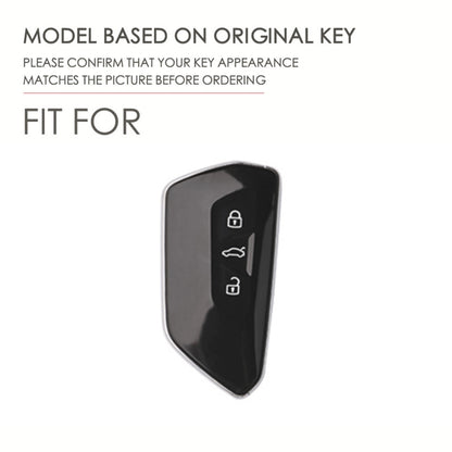 Hallmo Car Cowhide Leather Key Protective Cover for Volkswagen Golf 8, For Volkswagen Golf 8 (Black), For Volkswagen Golf 8 (Blue), For Volkswagen Golf 8 (Brown)