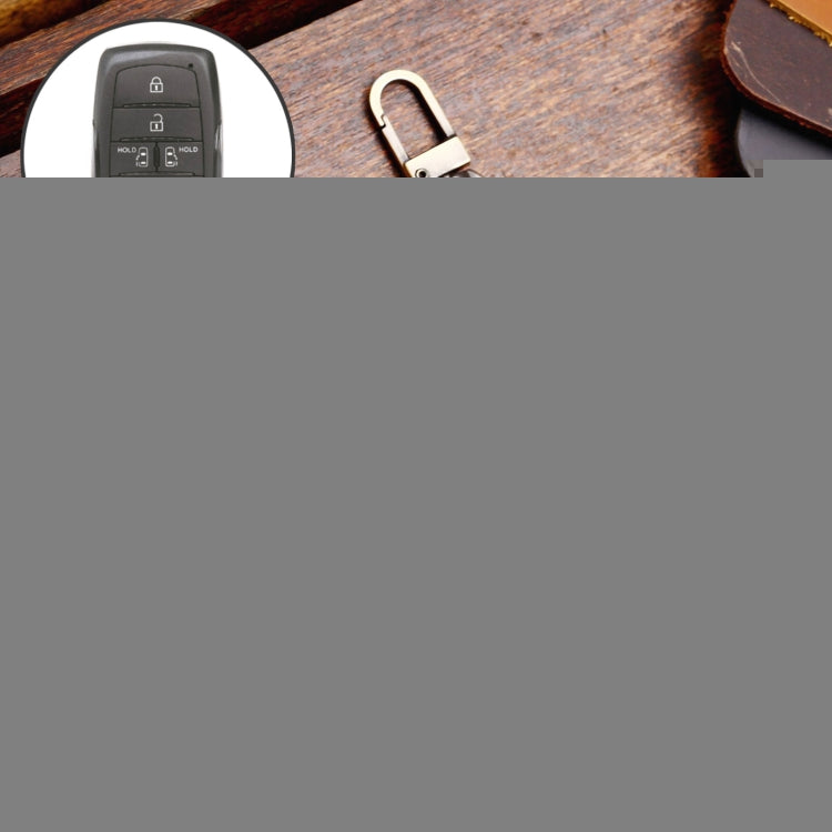 Hallmo Car Genuine Leather Key Protective Cover for Toyota Sienna 5-button, For Toyota Sienna 5-button (Blue), For Toyota Sienna 5-button (Brown), For Toyota Sienna 5-button (Black)