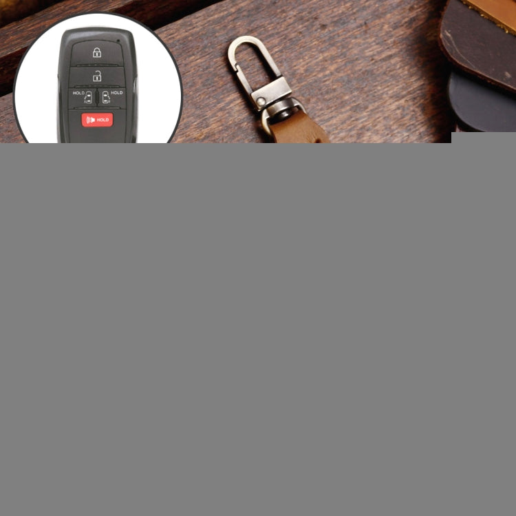 Hallmo Car Genuine Leather Key Protective Cover for Toyota Sienna 5-button, For Toyota Sienna 5-button (Blue), For Toyota Sienna 5-button (Brown), For Toyota Sienna 5-button (Black)