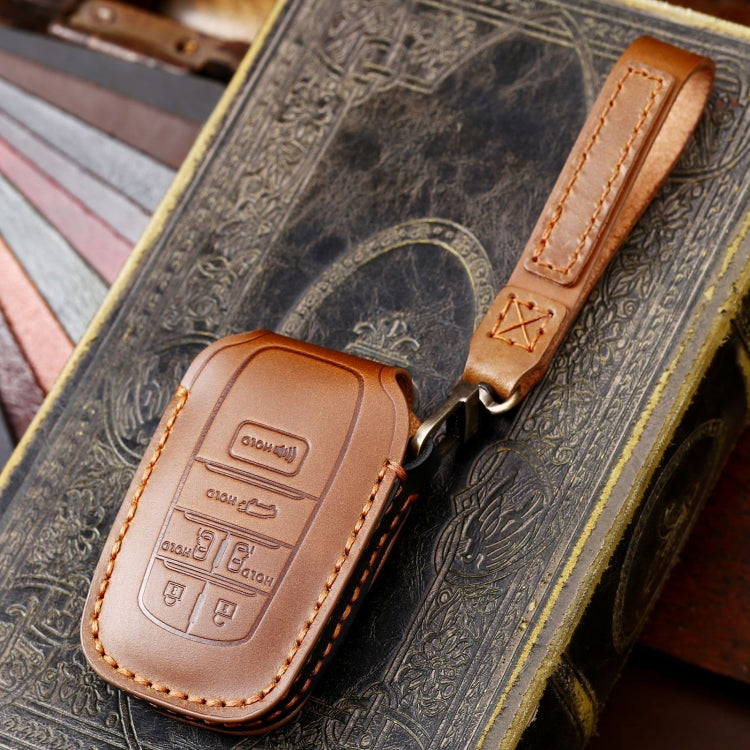 Hallmo Car Genuine Leather Key Protective Cover for Toyota Sienna 5-button, For Toyota Sienna 5-button (Blue), For Toyota Sienna 5-button (Brown), For Toyota Sienna 5-button (Black)