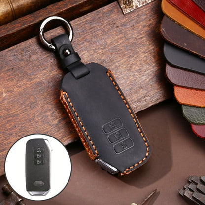 Hallmo Car Cowhide Leather Key Protective Cover for KIA, For KIA (Brown), For KIA (Black), For KIA (Blue)