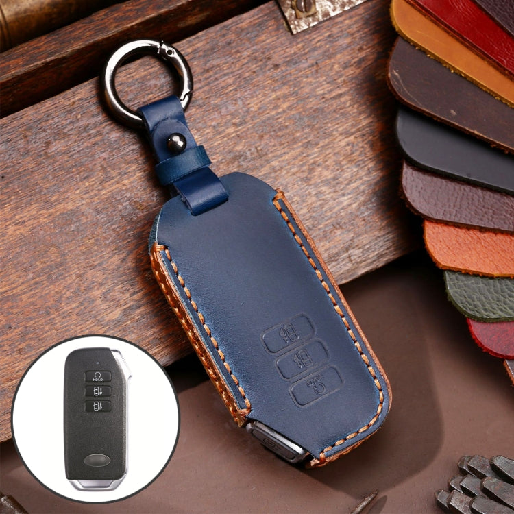 Hallmo Car Cowhide Leather Key Protective Cover for KIA, For KIA (Brown), For KIA (Black), For KIA (Blue)