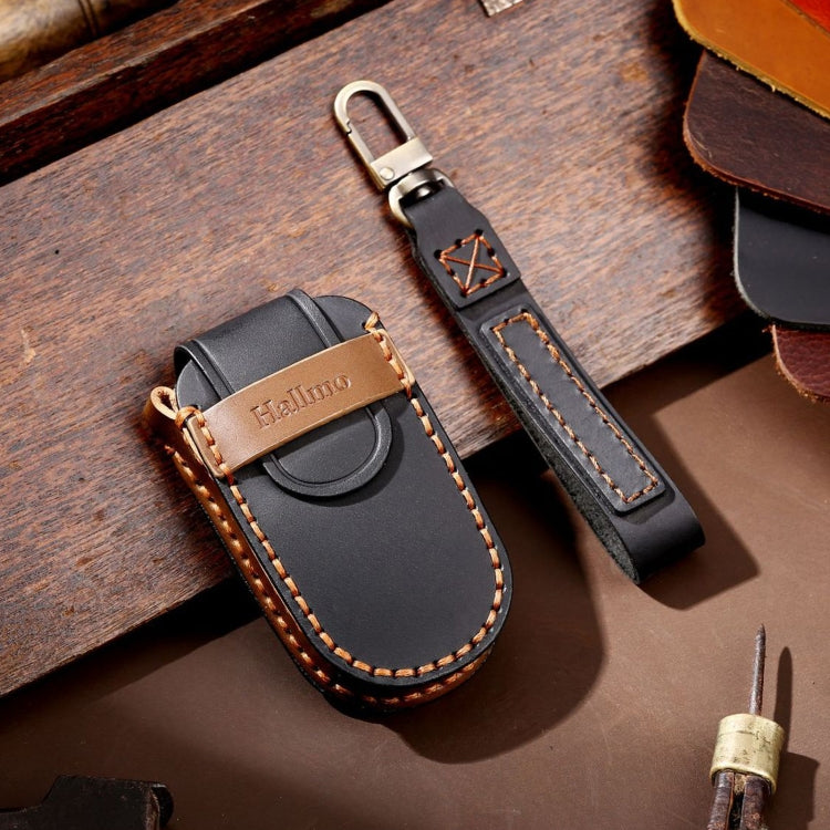 Hallmo Car Genuine Leather Key Protective Cover for Jeep Compass 5-button, For Jeep Compass 5-button (Black), For Jeep Compass 5-button (Blue), For Jeep Compass 5-button (Brown)