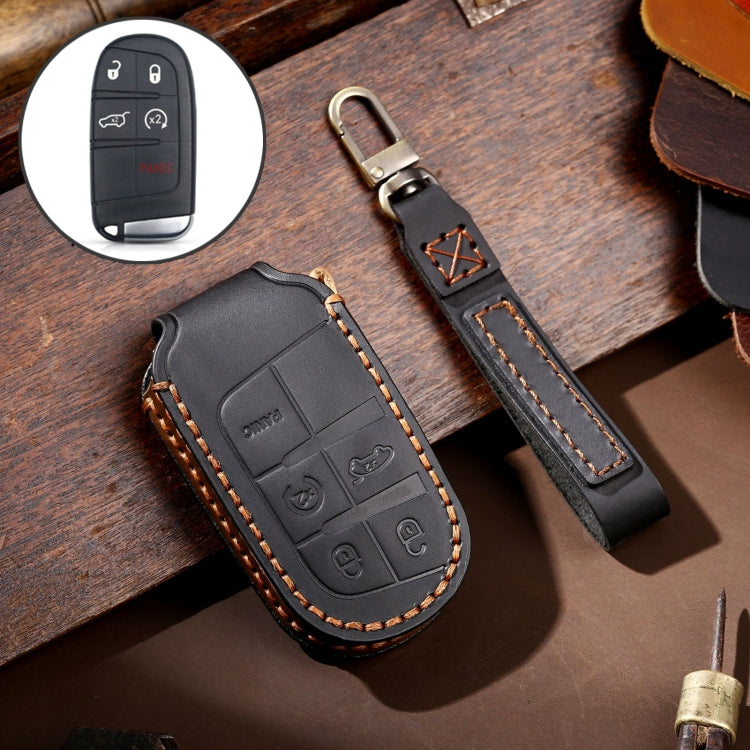Hallmo Car Genuine Leather Key Protective Cover for Jeep Compass 5-button, For Jeep Compass 5-button (Brown), For Jeep Compass 5-button (Black), For Jeep Compass 5-button (Blue)