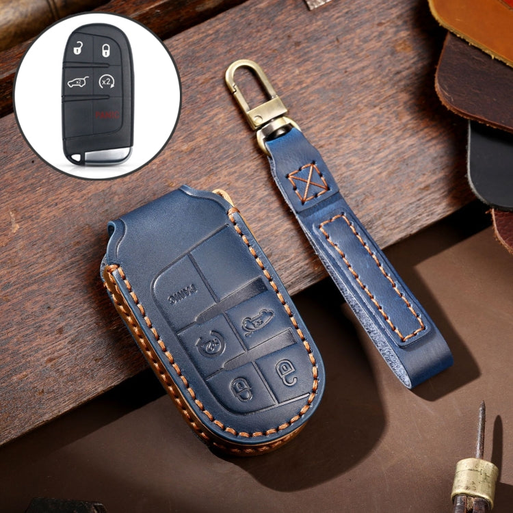 Hallmo Car Genuine Leather Key Protective Cover for Jeep Compass 5-button, For Jeep Compass 5-button (Brown), For Jeep Compass 5-button (Black), For Jeep Compass 5-button (Blue)