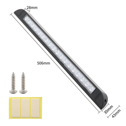 RV / Yacht Awning LED Strip Light DC12-28V with 18 LEDs Lamp Beads, 18 LEDs (Black), 18 LEDs (White)