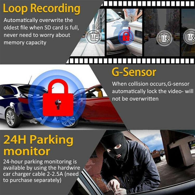 K5 5.5 inch Car Streaming Media Double Recording Vision Driving Recorder, 5.5 inch