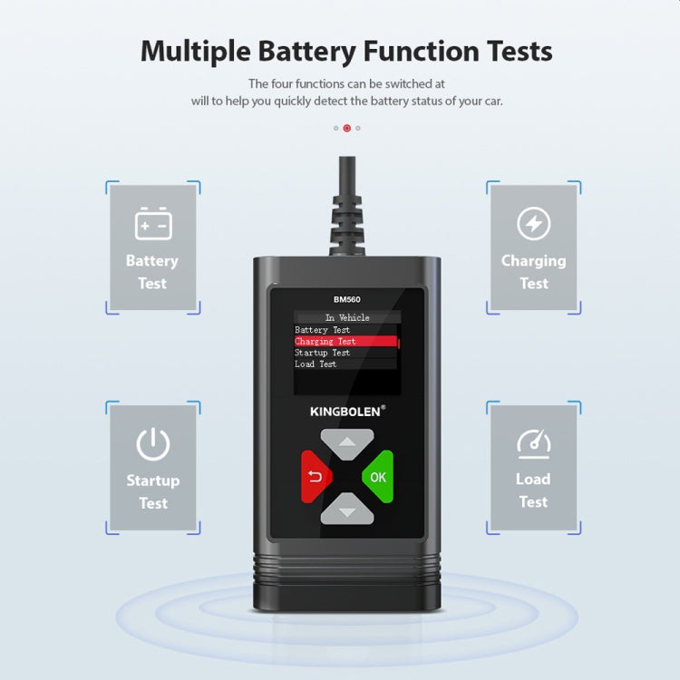 KINGBOLEN BM560 6V 12V Car Digital Load Battery Tester, BM560
