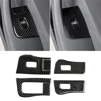 Carbon Fiber Car Window Button Decorative Sticker for Tesla Model 3, Suitable for Left Driving, Window Button