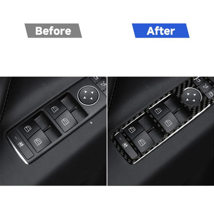 4 PCS Carbon Fiber Car Window Lift Panel Decorative Sticker for Tesla Model X, Window Lift Panel