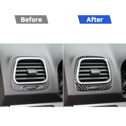 2 PCS / Set Carbon Fiber Car Left and Right Air Outlets Frame Decorative Sticker for Volkswagen Scirocco 2009-2016,Left and Right Drive Universal, Left and Right Air Outlets Frame