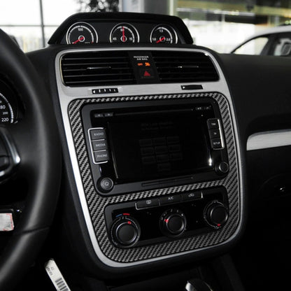 Carbon Fiber Car Central Control CD Air Conditioning Panel Decorative Sticker for Volkswagen Scirocco 2009-2016,Left and Right Drive Universal, Central Control CD Air Conditioning Panel