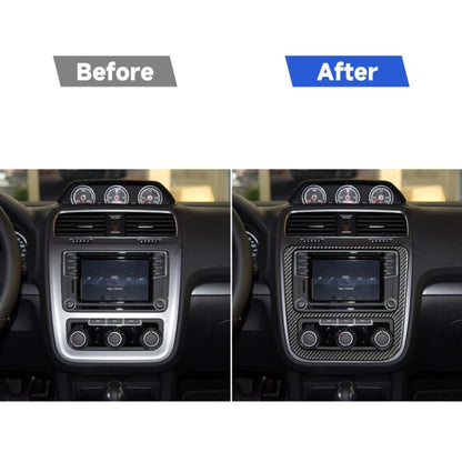 Carbon Fiber Car Central Control CD Air Conditioning Panel Decorative Sticker for Volkswagen Scirocco 2009-2016,Left and Right Drive Universal, Central Control CD Air Conditioning Panel