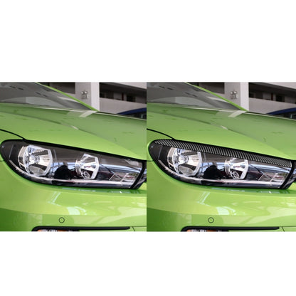 2 PCS / Set Carbon Fiber Car Light Eyebrow Decorative Sticker for Volkswagen Scirocco 2009-2016,Left and Right Drive Universal, Light Eyebrow