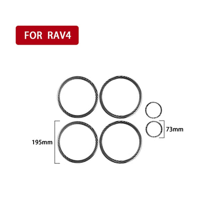 Carbon Fiber Car Door Horn Ring Decorative Sticker for Toyota Old RAV4 2006-2013,Left and Right Drive Universal, Door Horn Ring