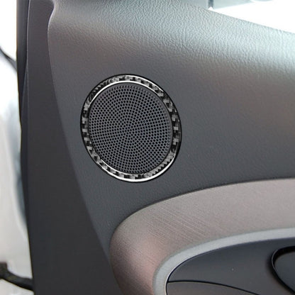 Carbon Fiber Car Door Horn Ring Decorative Sticker for Toyota Old RAV4 2006-2013,Left and Right Drive Universal, Door Horn Ring