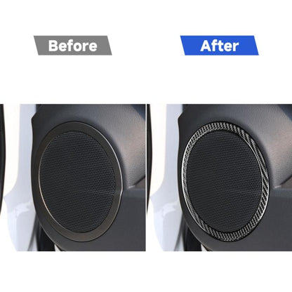 Carbon Fiber Car Door Horn Ring Decorative Sticker for Toyota Old RAV4 2006-2013,Left and Right Drive Universal, Door Horn Ring