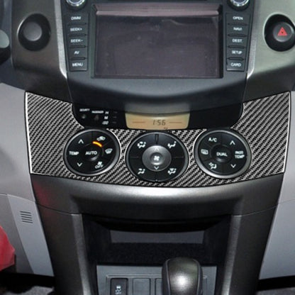 Carbon Fiber Car Central Control Switch Panel Decorative Sticker for Toyota Old RAV4 2006-2013,Left and Right Drive Universal, Central Control Switch Panel
